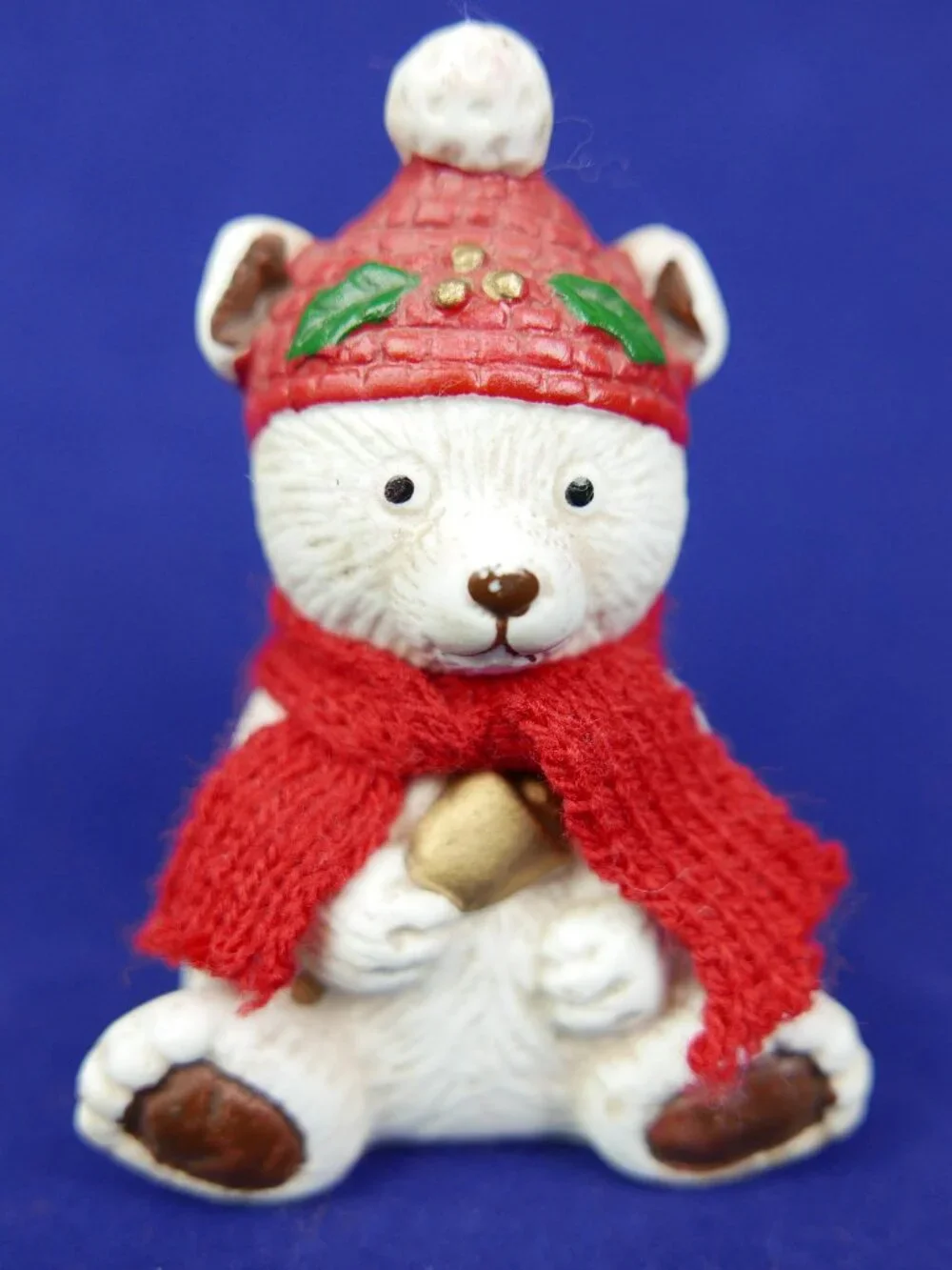 Vintage 1985 Jasco Lil Chimers Polar Bear Christmas Ornament Porcelain Bell 3